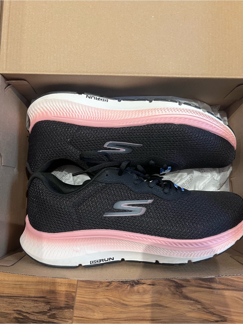 Skechers Black and Pink Women's Athletic Running Shoes